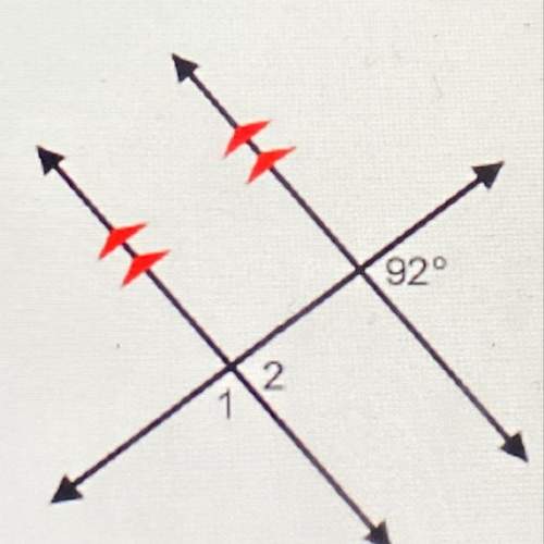 Whats the measure of angle 1?  86° 88° 90° 92°