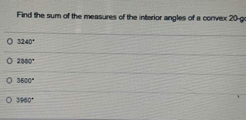 Find the sum of the measures of the interior angles of a convex 20-gon