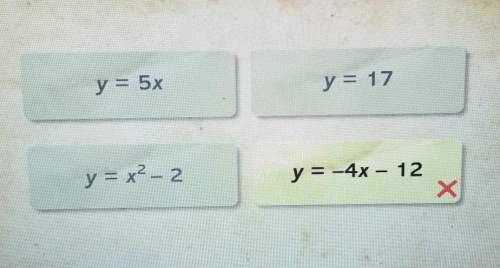 Which equation is not a linear function? a. y=5x b. y= 17 c. y=x2 - 2