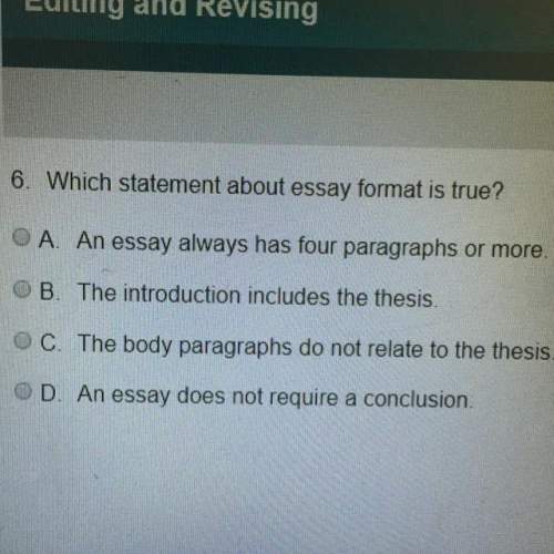 6. which statement about essay format is true?