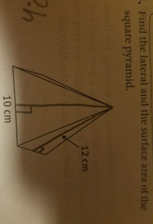Find the lateral and surface area of the square pyramid