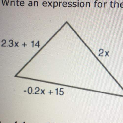 Write an expression for the perimeter of the triangle shown below a: 4.1x+29 b: 4.1x-29 c. 4.5x+29