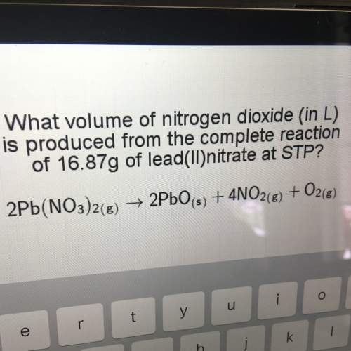 What is the volume of nitrogen dioxide (in l) is produce from the complete reaction of 16.87g of lea