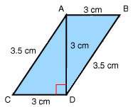 What is the area of parallelogram abdc?