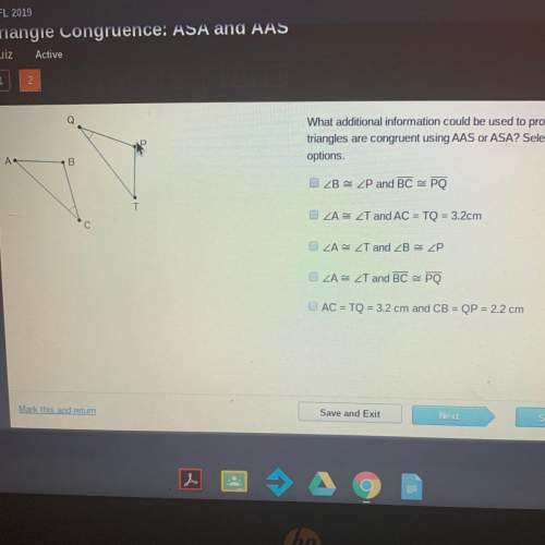 What additional information could be used to prove that the triangles are congruent using aas