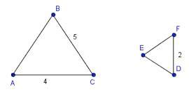 The two triangles below are similar. what is the similarity ratio of δabc to δdef?  2: 1