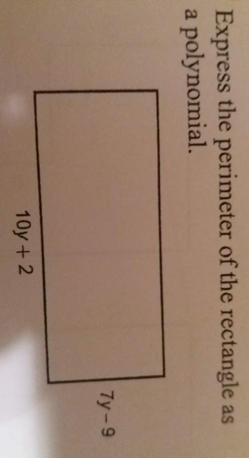 Express the perimeter of the rectangle as a polynomial. length - 10y+2width