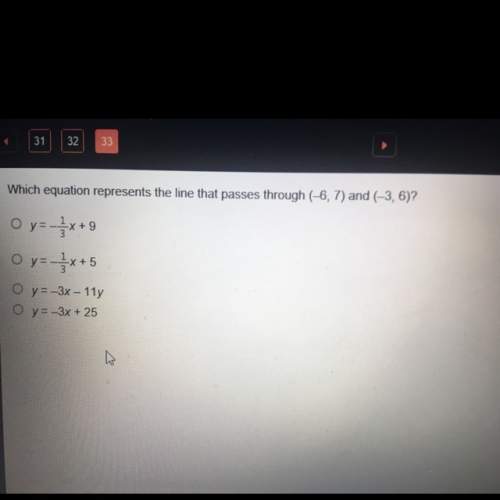 Which equation represents the line that passes through (-6, 7) and (-3, 6)
