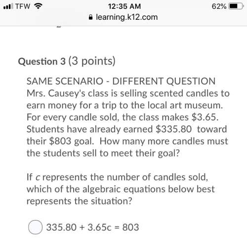 The answer choices are a.335.80+3.65=803 b.3.65c-467.20=803 c.335.80c+3.65=803
