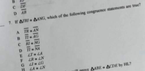 Of tri= ang, which of the following congruence statements are true? select all that apply.