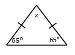 Find the measure of x in the triangle, show all your work.