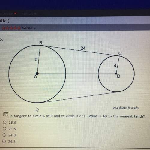 Bc is tangent to circle a at b and to circle d at c. what is ad to the nearest tenth?
