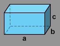 Calculate the volume of the rectangular solid if a = 5 meters, b = 3 meters and c = 2 meters.&lt;