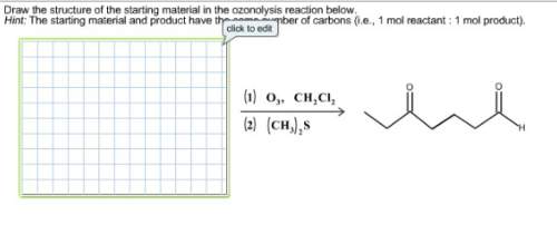 Draw the structure of the starting material in the ozonolysis reaction below. hint: the starting ma