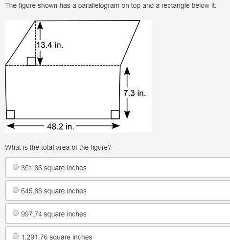 The figure shown has a parallelogram on top and a rectangle below it:  a figure has a re