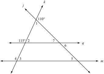 Show all work to receive credit.  find the measures of all the numbered angles in the figure b