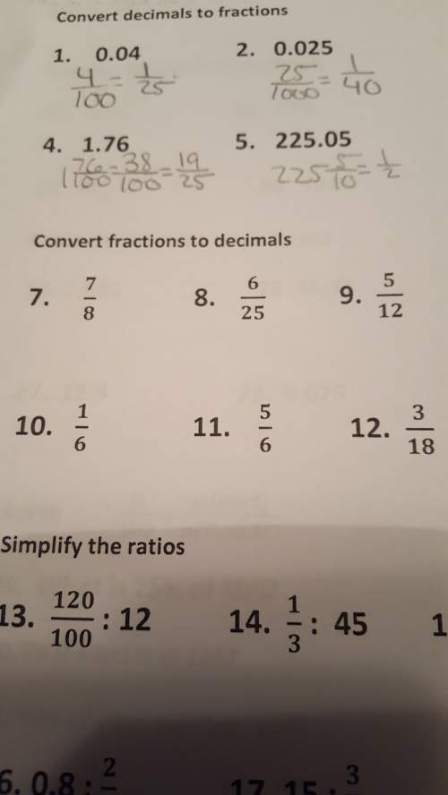 How do you convert 7 over 8 into a decimal?