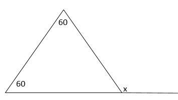 Using the diagram, what is the value of x?  a. 120° b. 110° c. 60°