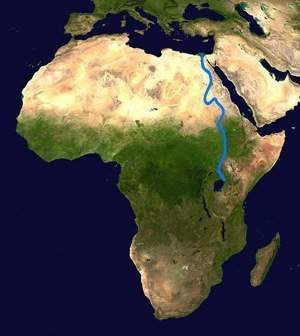 The blue line on this map represents what major river?  a) amazon  b) euphrates  c
