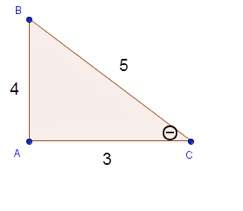 Find the cosine ratio of angle θ. hint: use the slash symbol ( / ) to represent the fraction bar an