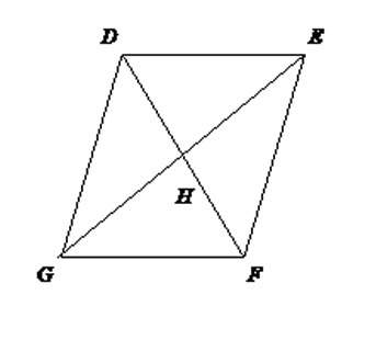 In parallelogram defg, dh = x + 1 hf = 3y gh = 3x - 4 and he = 5y + 1&lt;