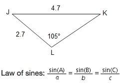 What is the approximate length of ? use the law of sines to find the answer. 1.8 units&lt;