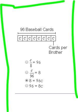 Xavier wants to distribute his baseball card collection evenly among his 8 younger brothers. what eq