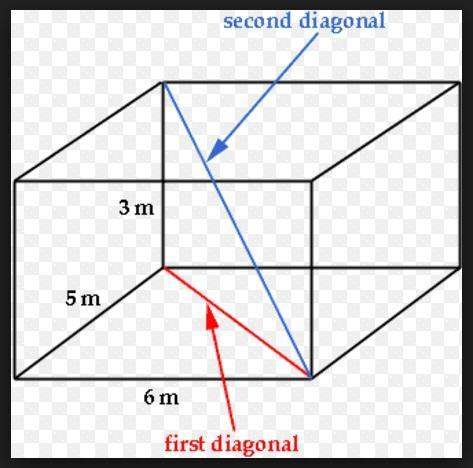 What would be the sum of the lengths of the first and second diagonals rounded to the nearest whole