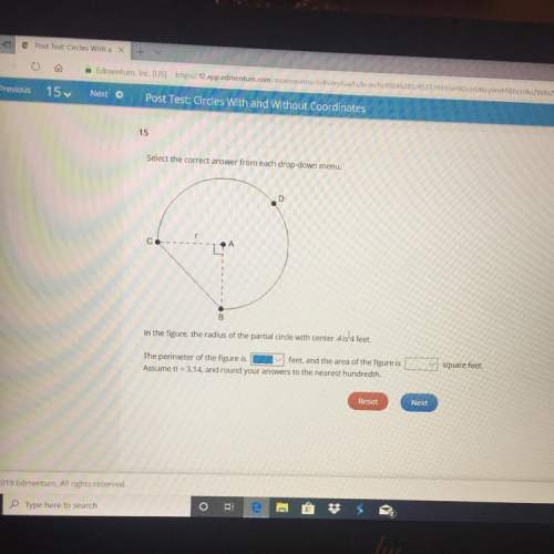 In the figure, the radius of the partial circle with center a is 4 feet. the perimeter of the
