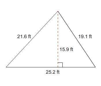 what is the area of this triangle, in square yards?  14.84 yd2&lt;