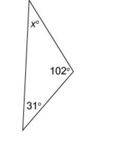 What is the measure of angle x?  enter your answer in the box. m∠x=