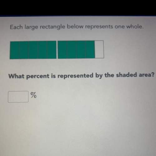Each large rectangle below represents one whole. what percent is represented by the shaded area?