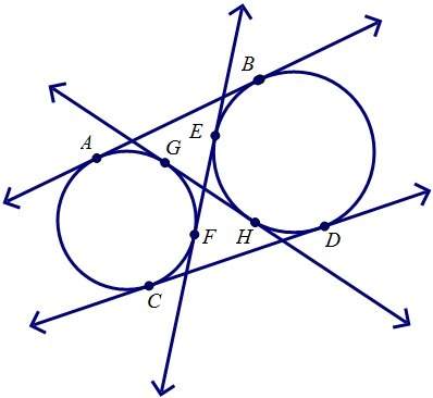 Identify two common internal tangents.  a. ef and dc b. ab and gh c. bc and cd