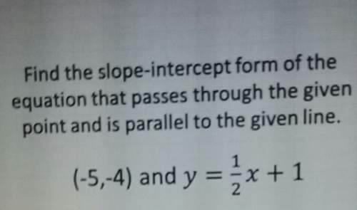 Find the slope-intercept form of theequation that passes through the givenpoint and is p