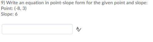 Write an equation in point slope form