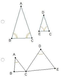 Which diagram could be used to prove △abc ~ △dec using similarity transformations?  (fro