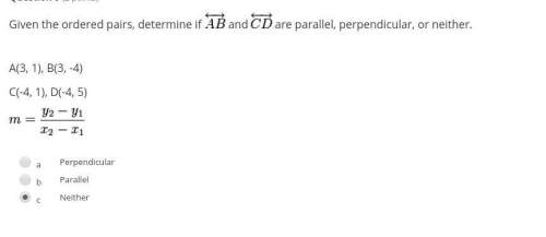Are the ordered paires parallel perpendicular or neither
