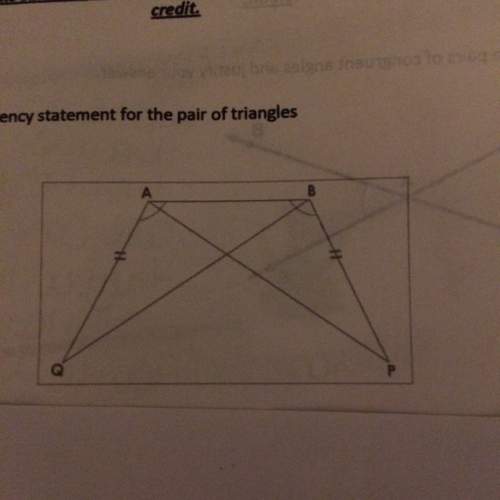 Write a congruency statement for the pair of triangles.