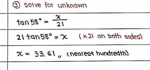Find the length of the missing side using a trig ratio. Round your answer to the nearest hundredth.