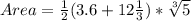 Area = \frac{1}{2}(3.6 + 12\frac{1}{3}) * \sqrt[3]5