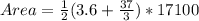 Area = \frac{1}{2}(3.6 + \frac{37}{3}) * 17100