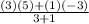 \frac{(3)(5)+(1)(-3)}{3+1}