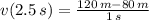 v(2.5\,s) = \frac{120\,m-80\,m}{1\,s}