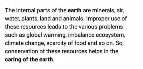 What are the causes for caring for the earth in points.