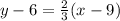 y - 6 = \frac{2}{3}(x - 9)