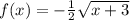 f(x) = -\frac{1}{2}\sqrt{x + 3}