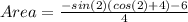 Area =  \frac{-sin(2)(cos(2) + 4) - 6}{4}