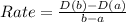 Rate = \frac{D(b) - D(a)}{b - a}
