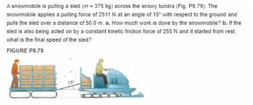 If the sled is also being acted on by a constant kinetic friction force of 260 N and it started from