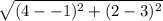 \sqrt{(4--1)^{2}+(2-3)^{2}}